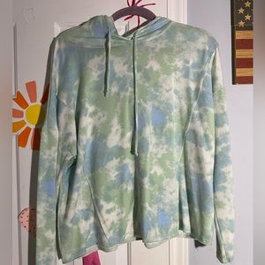 Freshman 1996 Green Blue White Tye Dye Lightweight Hoodie